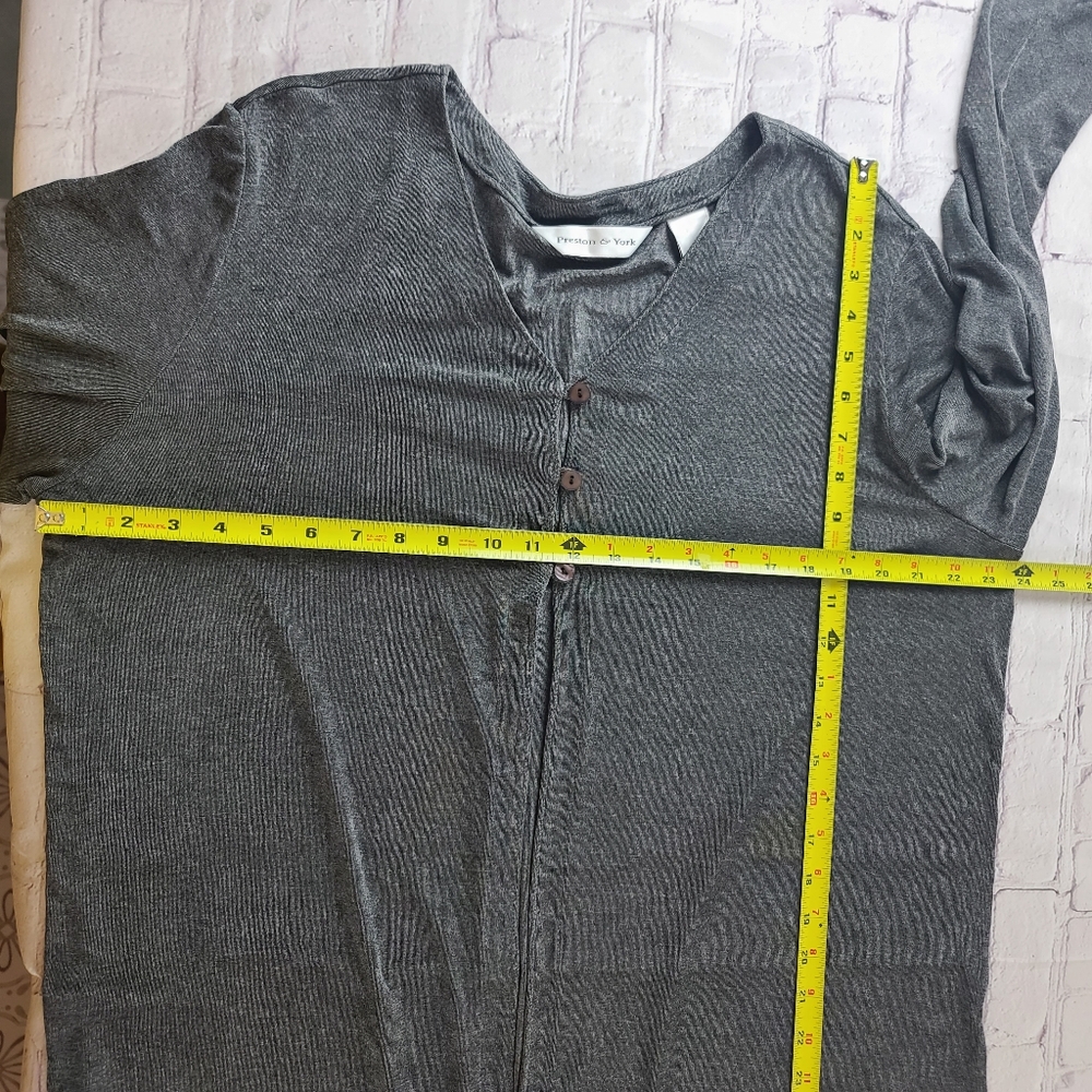 Preston & York Women's XL Slinky Knit Cardigan Grey - Picture 7 of 9